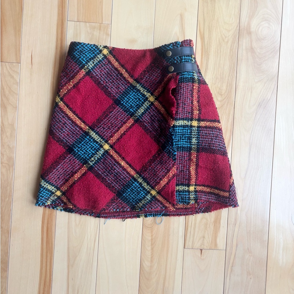 Urban Outfitters Tartan Mini Skirt with Buckle Detail